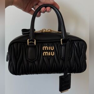 Miu Miu Black Quilted Leather Satchel